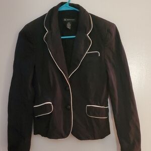 INC International Concepts Black Blazer with White Piping. Size 4p